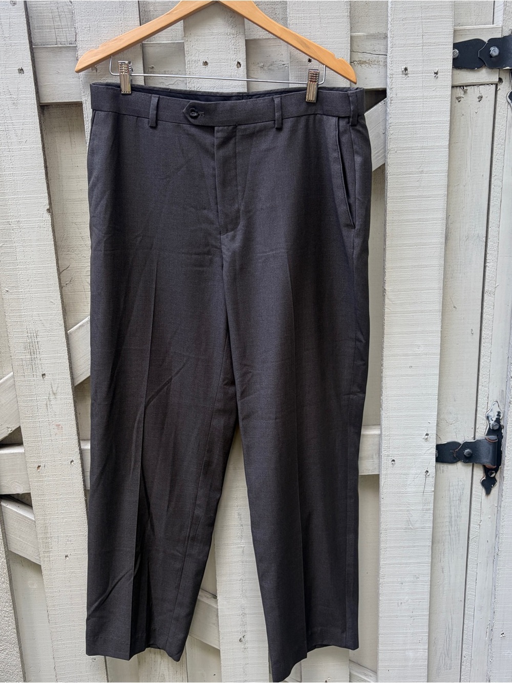 Croft & Barrow Men’s Gray Flat Front Dress Pants 36x30 VGUC